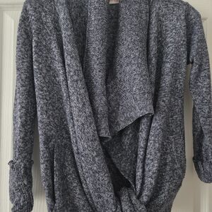 Cozy Marled Navy Open-Front Women's Cardigan